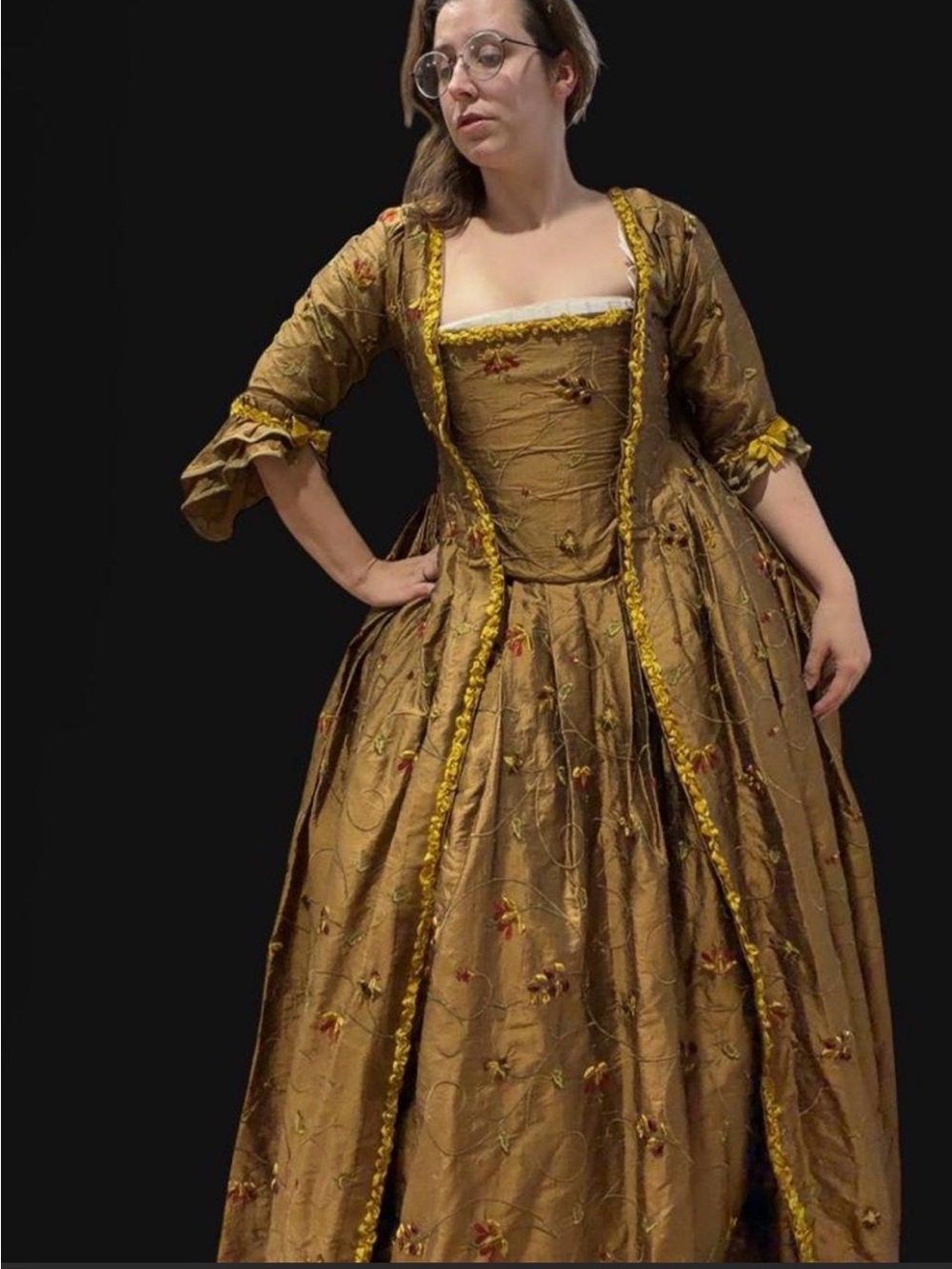 Gold rococo 18th century dress